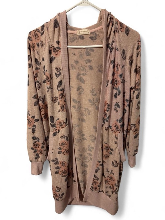 Altar'd State Sweaters - Altard State Floral Open Front Hooded Cardigan Duster Sweater Small